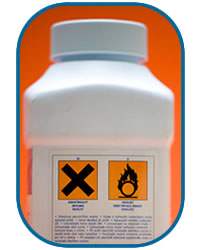 buteleczka z oznaczeniami przedmiotów niebezpiecznych